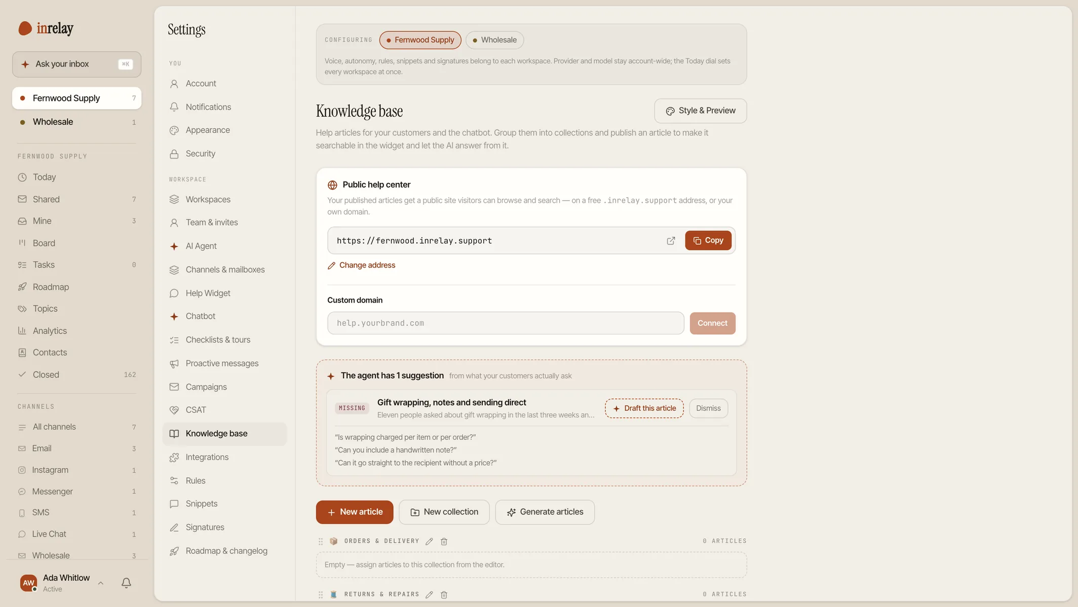Generated article drafts